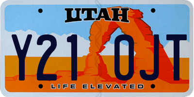 UT license plate Y210JT