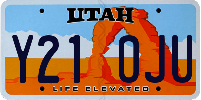 UT license plate Y210JU