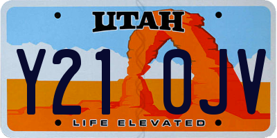 UT license plate Y210JV