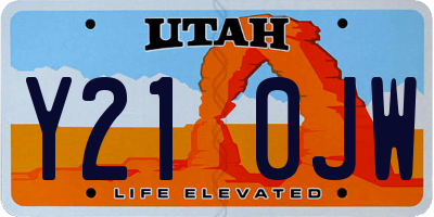 UT license plate Y210JW
