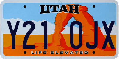 UT license plate Y210JX