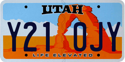 UT license plate Y210JY