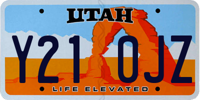 UT license plate Y210JZ