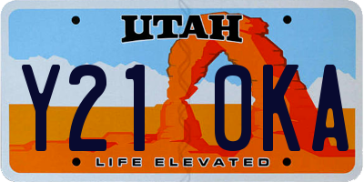 UT license plate Y210KA