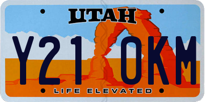 UT license plate Y210KM