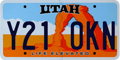 UT license plate Y210KN