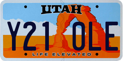 UT license plate Y210LE