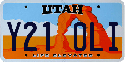 UT license plate Y210LI