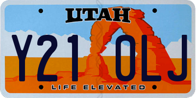 UT license plate Y210LJ