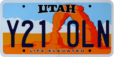 UT license plate Y210LN
