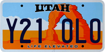 UT license plate Y210LO
