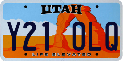 UT license plate Y210LQ