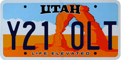 UT license plate Y210LT