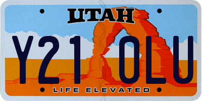 UT license plate Y210LU