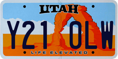 UT license plate Y210LW