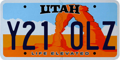 UT license plate Y210LZ