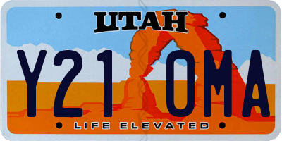 UT license plate Y210MA