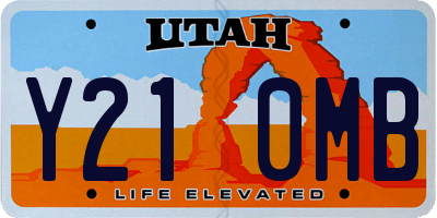 UT license plate Y210MB