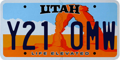 UT license plate Y210MW