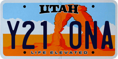 UT license plate Y210NA