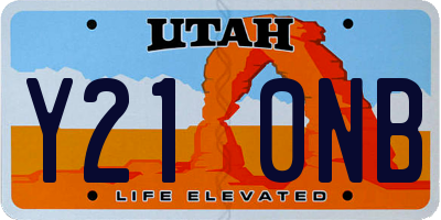 UT license plate Y210NB