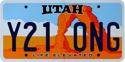 UT license plate Y210NG