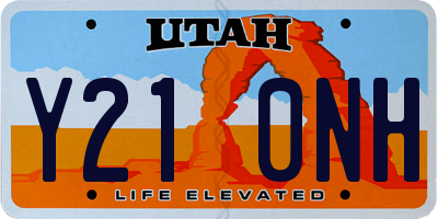 UT license plate Y210NH