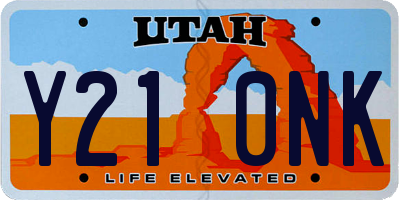 UT license plate Y210NK