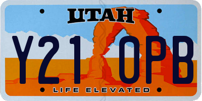 UT license plate Y210PB