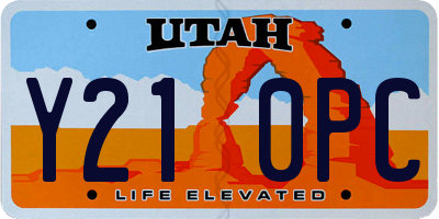 UT license plate Y210PC