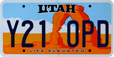 UT license plate Y210PD