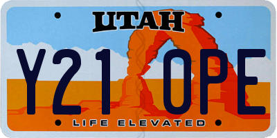 UT license plate Y210PE