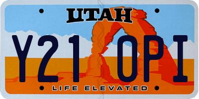 UT license plate Y210PI