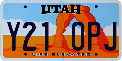 UT license plate Y210PJ