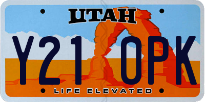 UT license plate Y210PK