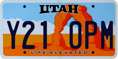 UT license plate Y210PM