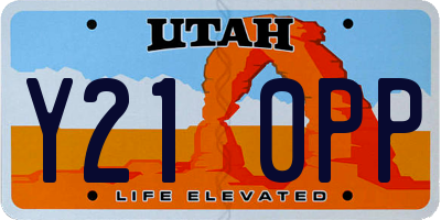 UT license plate Y210PP