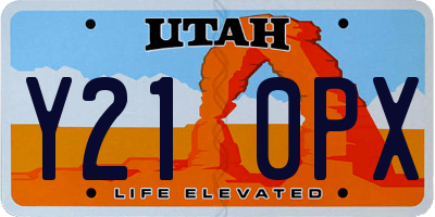 UT license plate Y210PX