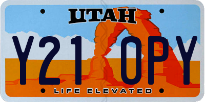UT license plate Y210PY