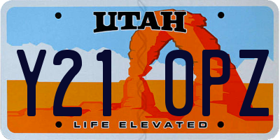 UT license plate Y210PZ