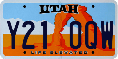 UT license plate Y210QW