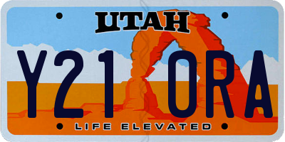 UT license plate Y210RA