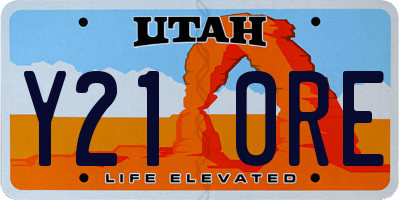 UT license plate Y210RE