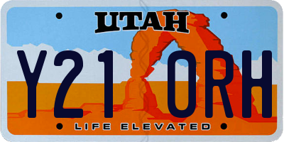 UT license plate Y210RH
