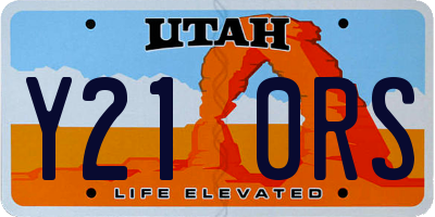 UT license plate Y210RS