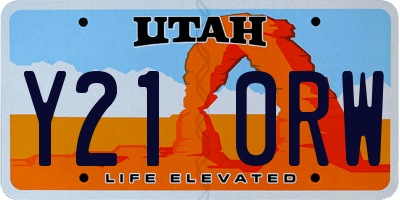 UT license plate Y210RW