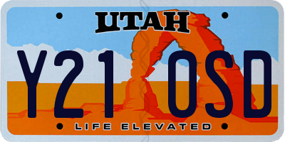 UT license plate Y210SD