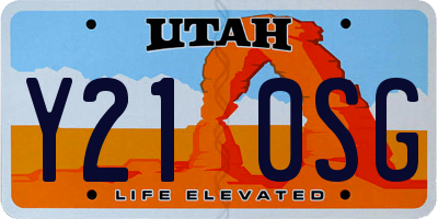 UT license plate Y210SG