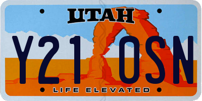 UT license plate Y210SN