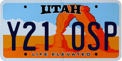 UT license plate Y210SP